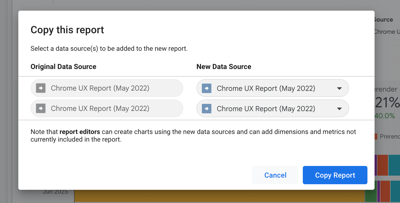 इस डायलॉग बॉक्स की मदद से उपयोगकर्ता, डेटा सोर्स को मैप कर सकता है.