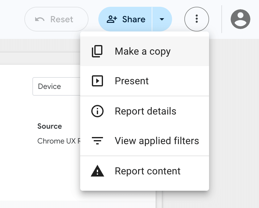 เมนูที่มีตัวเลือกทำสำเนา