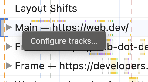 Visualization of the track configuration UI