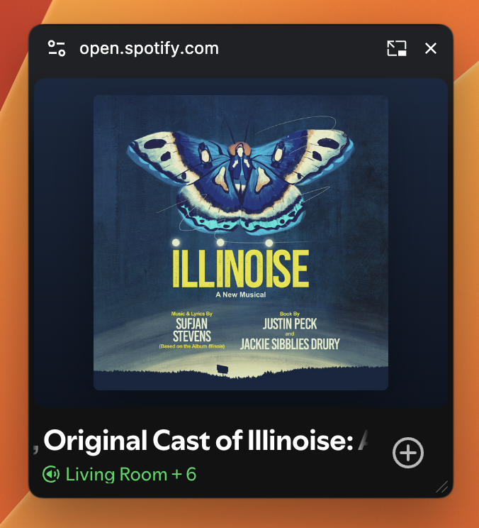 Spotify's picture-in-picture window