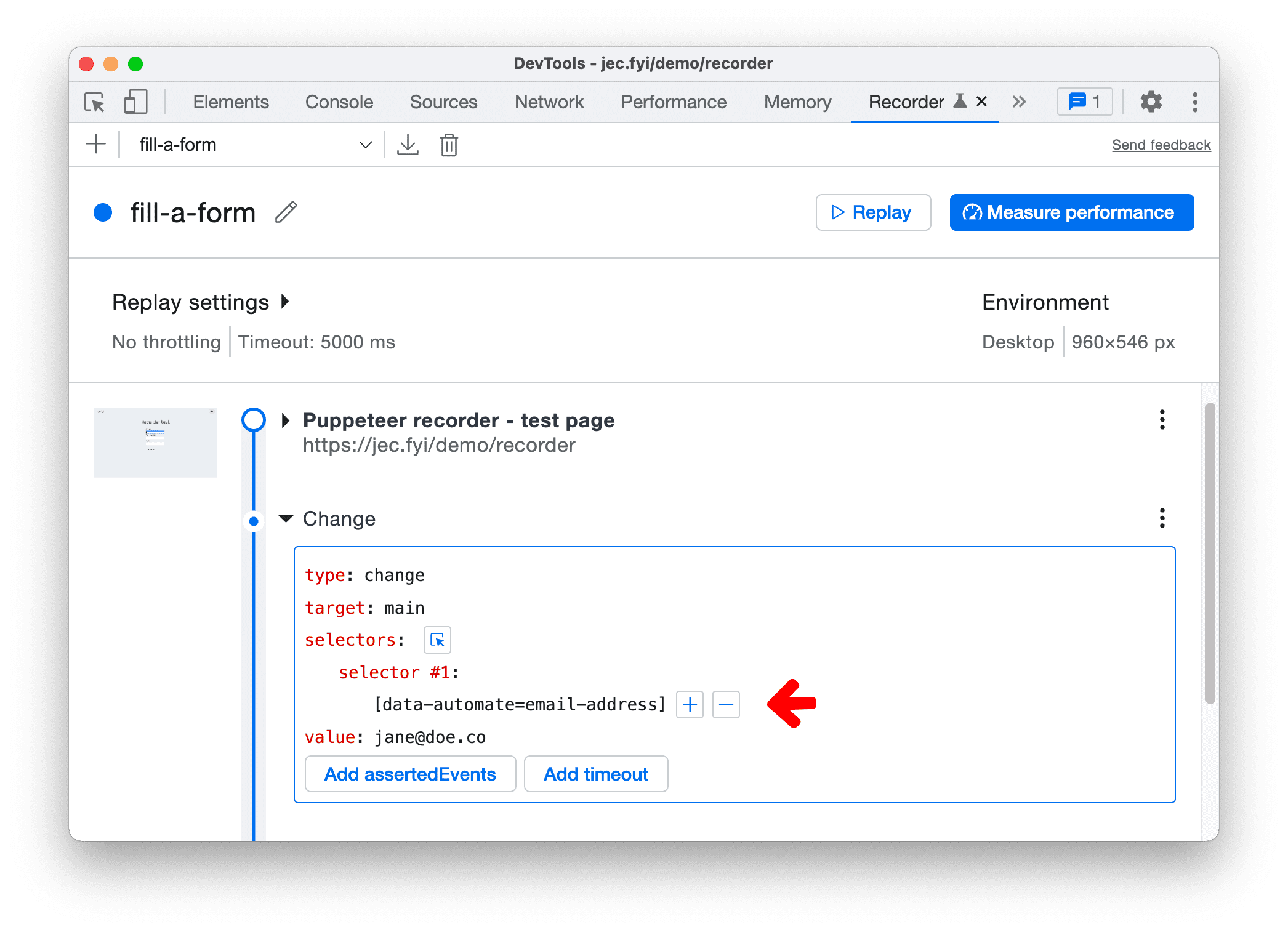 The result of custom selector selection