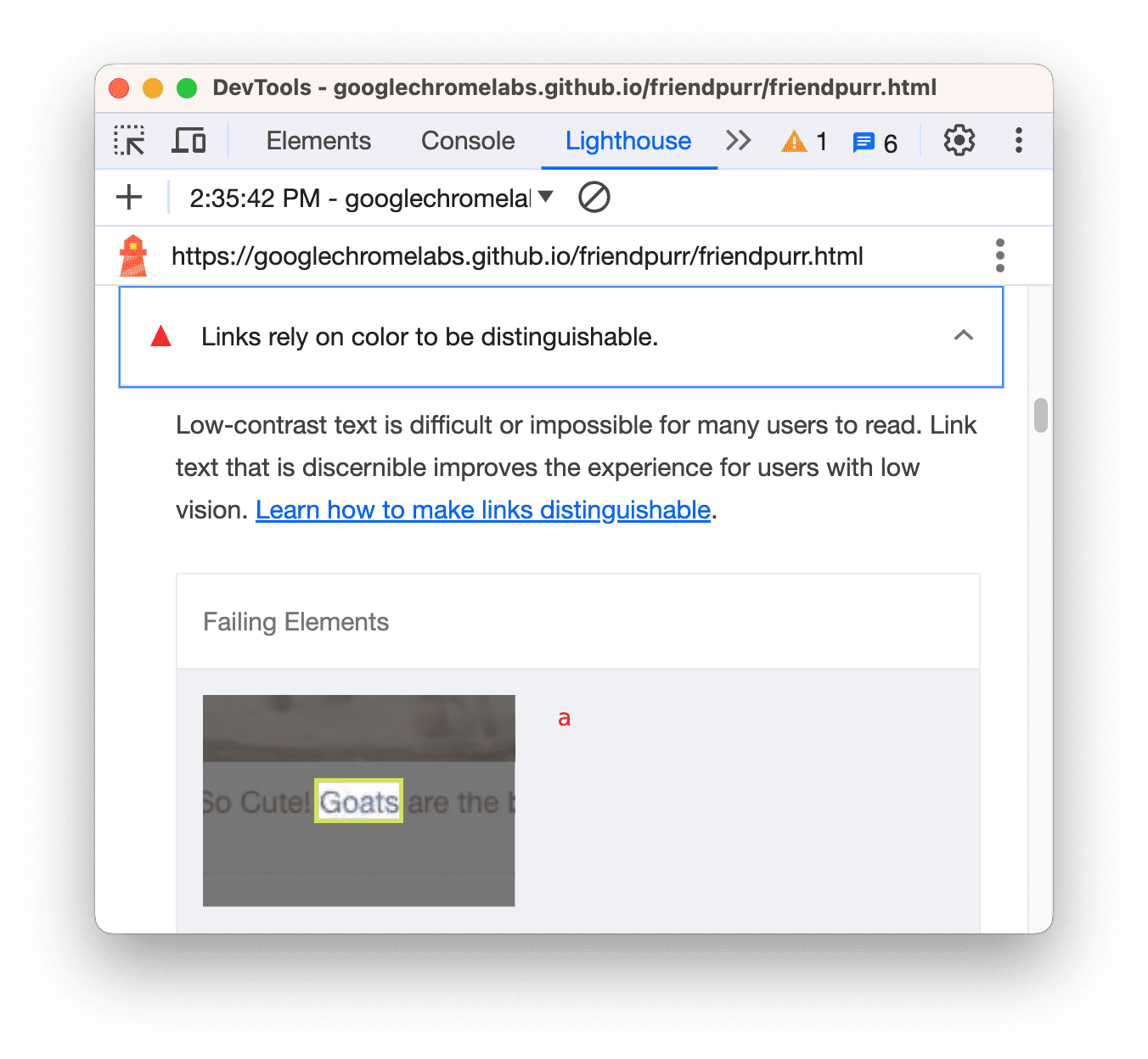 No se superó la verificación del color de los vínculos, lo que los hace indistinguibles.