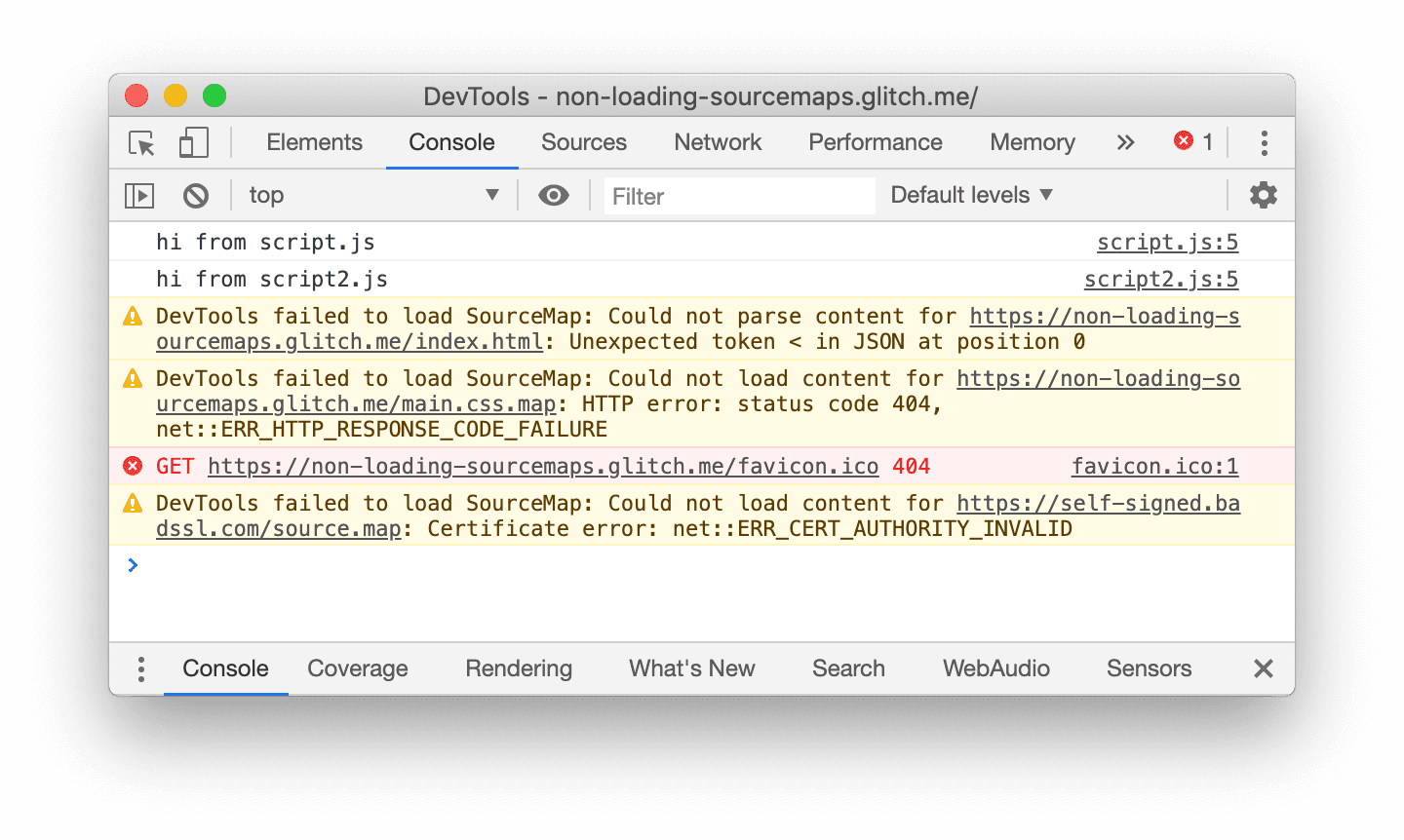 שגיאה בטעינת מפת מקור במסוף