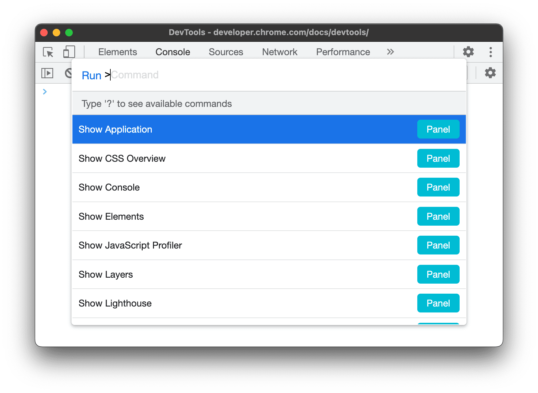 The Command Menu.