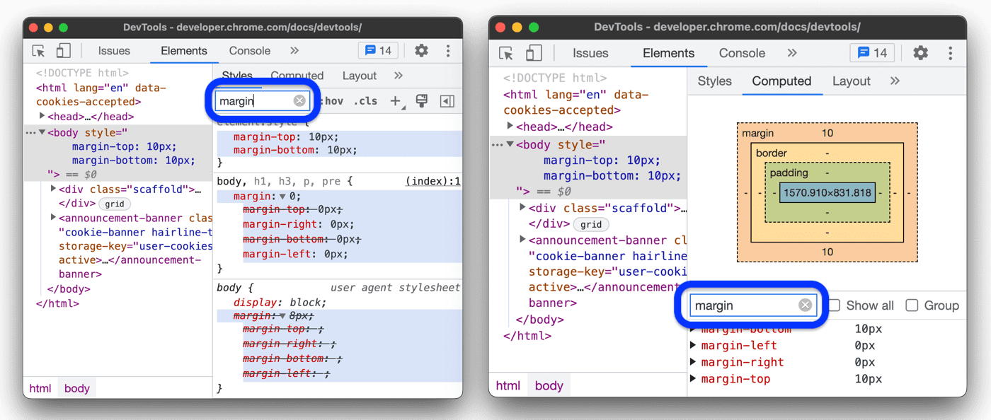 Hộp văn bản Bộ lọc trên ngăn Kiểu và Kiểu đã tính toán.