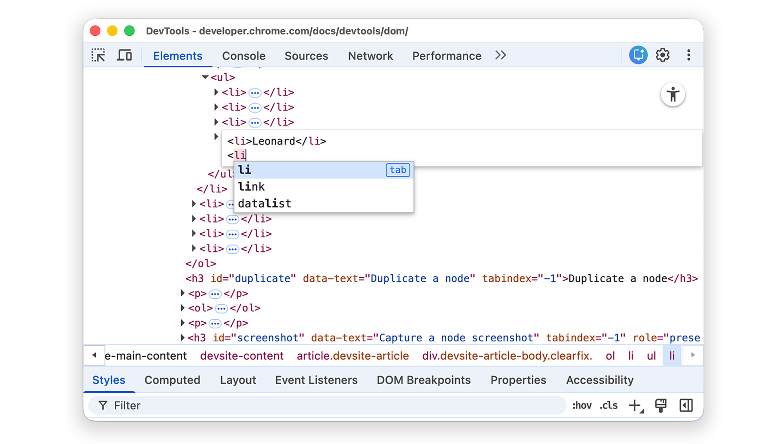 Automatyczne uzupełnianie tagów HTML.