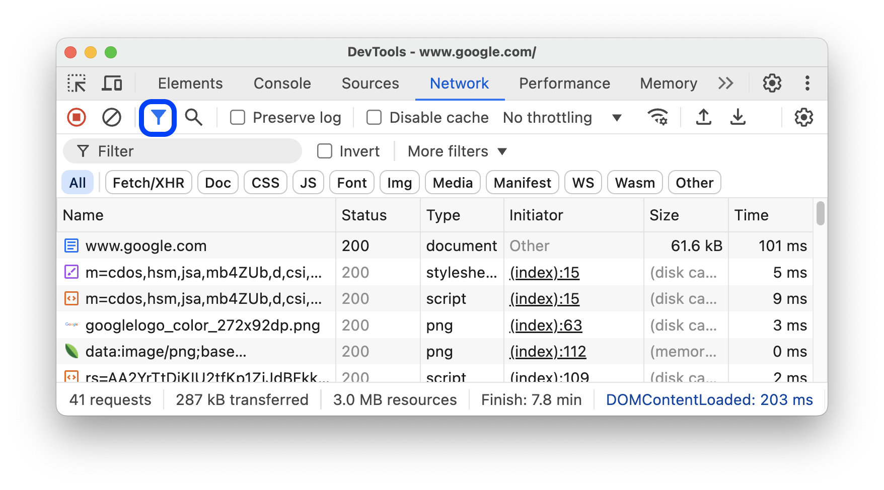 Przycisk Ukryj filtry