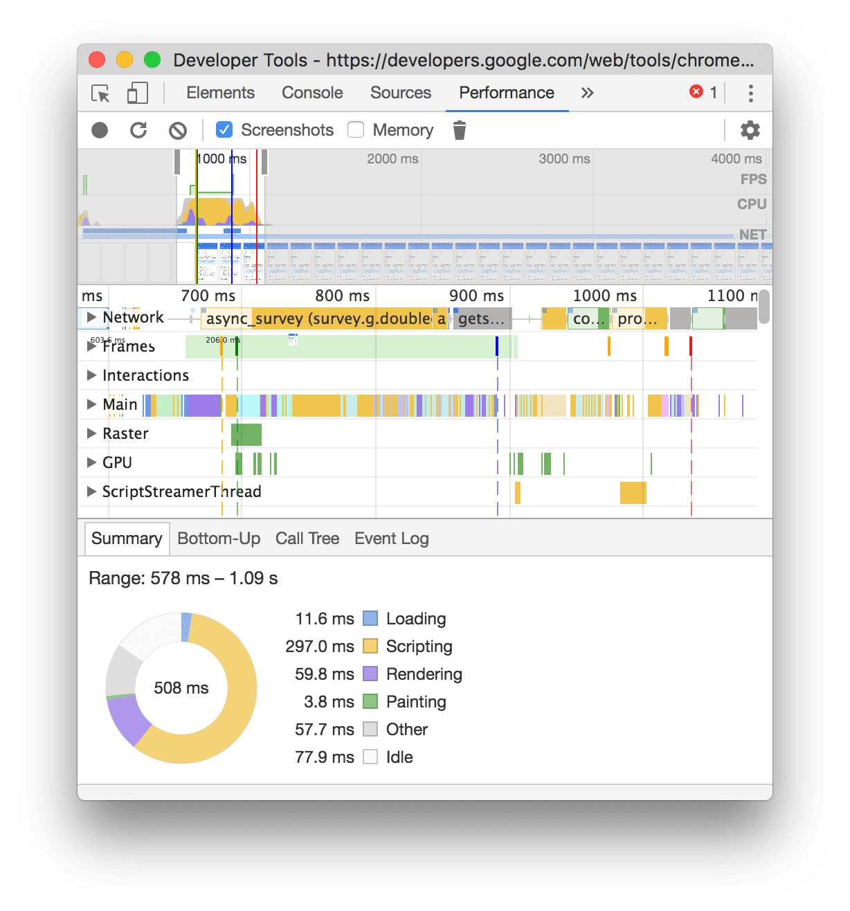 A page-load recording.