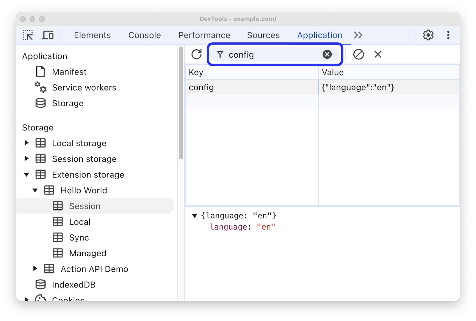 Memfilter key-value pair yang tidak berisi string &#39;has&#39;.