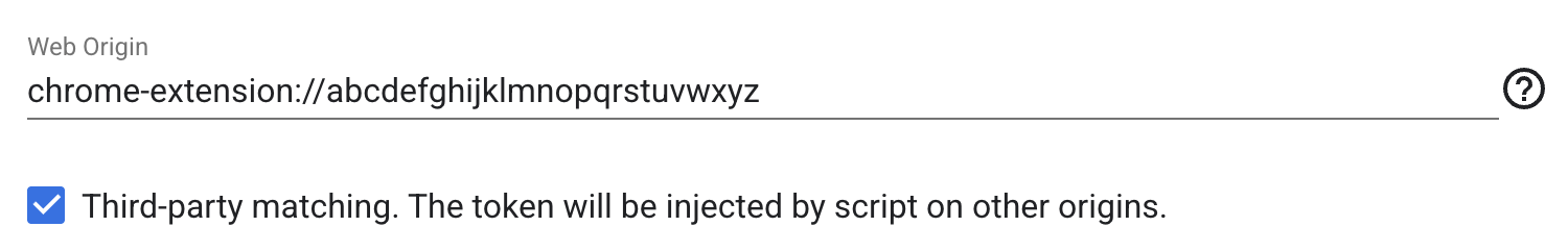 گزینه تطبیق شخص ثالث در زمینه مبدا وب.