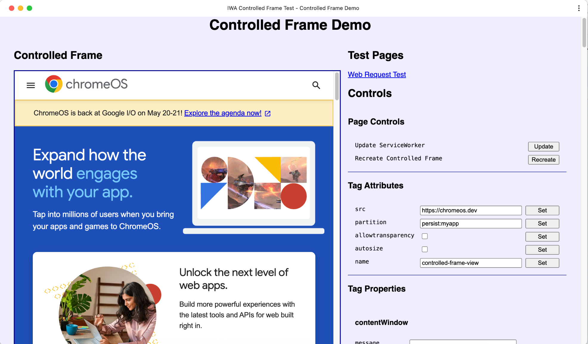 Demo Controlled Frame