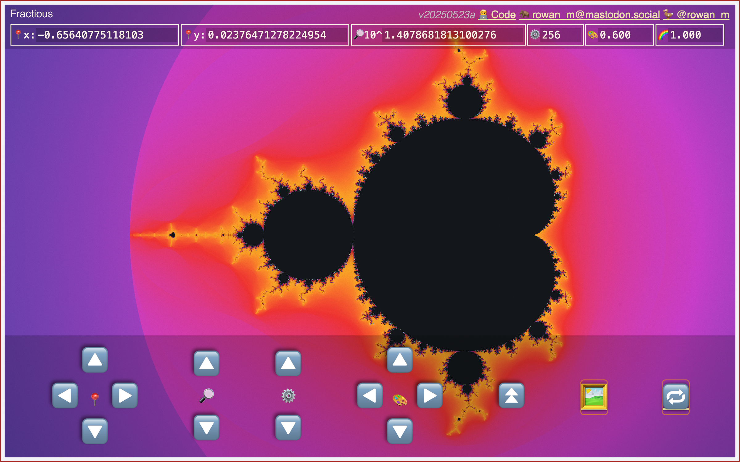 Fractious is a WebGL-based viewer for the Mandelbrot Set.